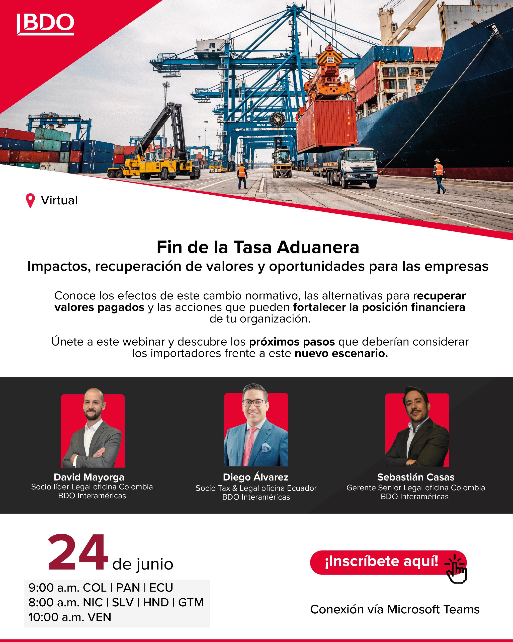 fin de la tasa aduanera webinar bdo interamericas