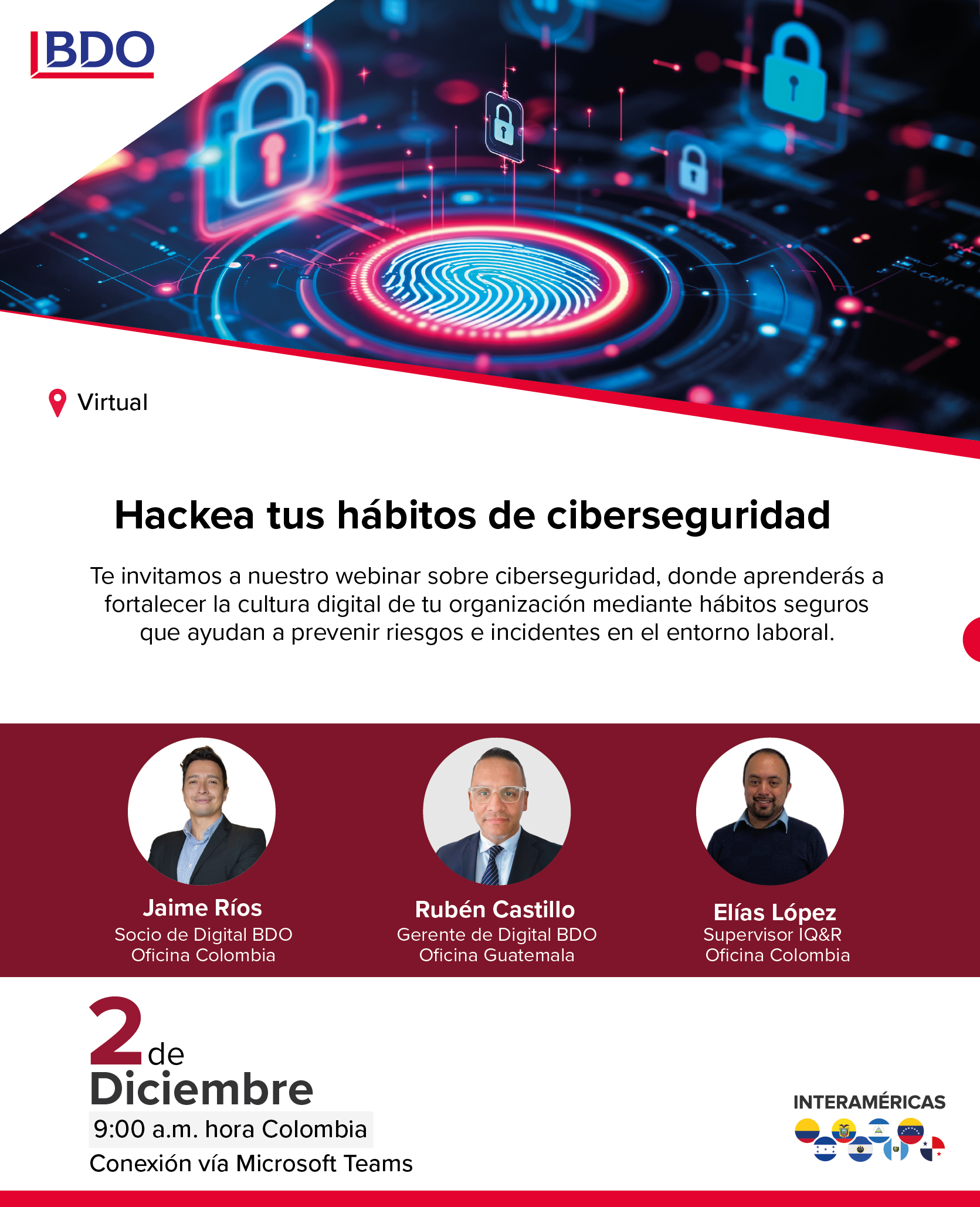 Webinar - Hackea tus hábitos de ciberseguridad BDO en Colombia