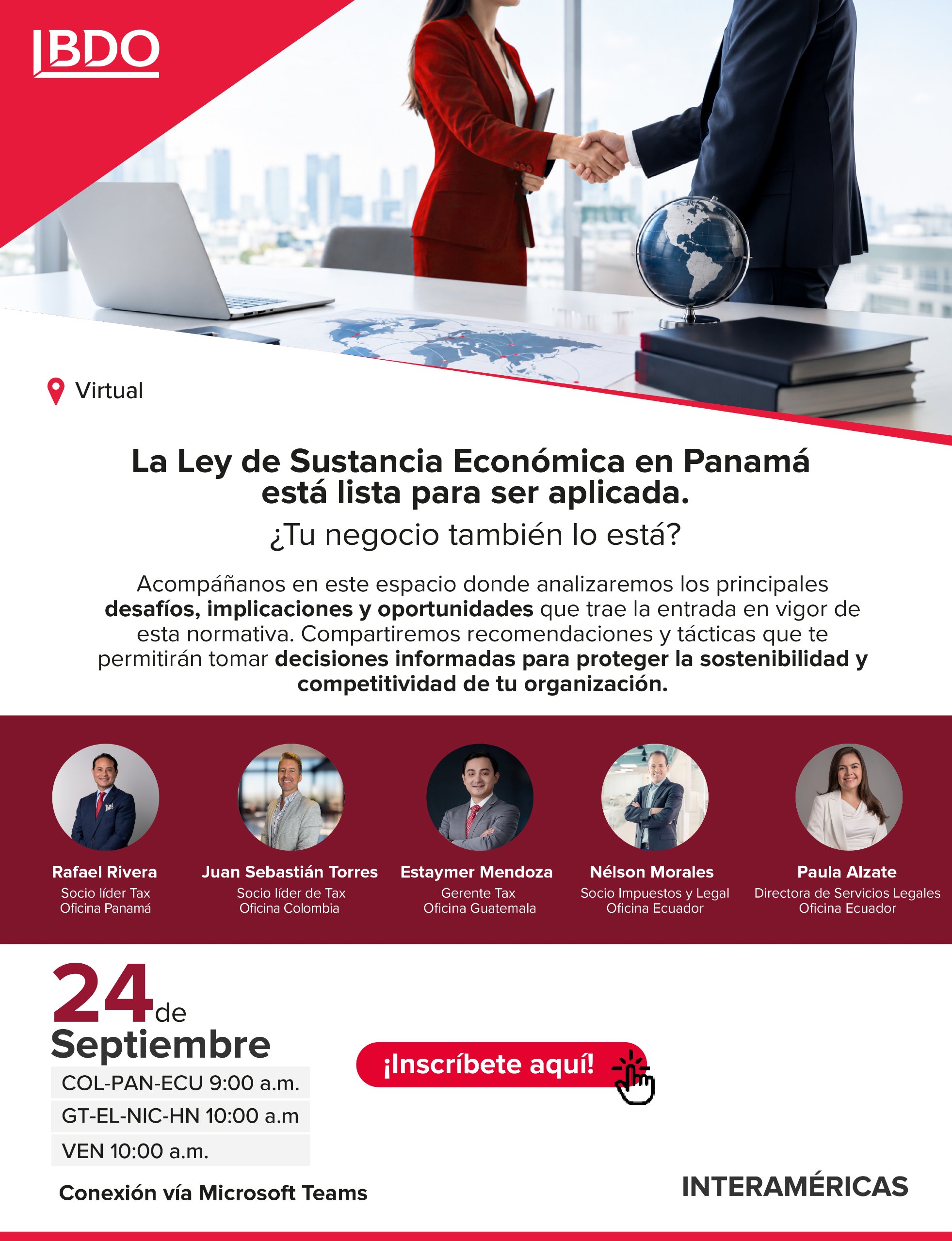Webinar | La Ley de Sustancia Económica en Panamá está lista para ser aplicada